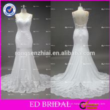 ED Bridal Sexy Backless Bandage Jersey Mermaid White Real Wedding Dress